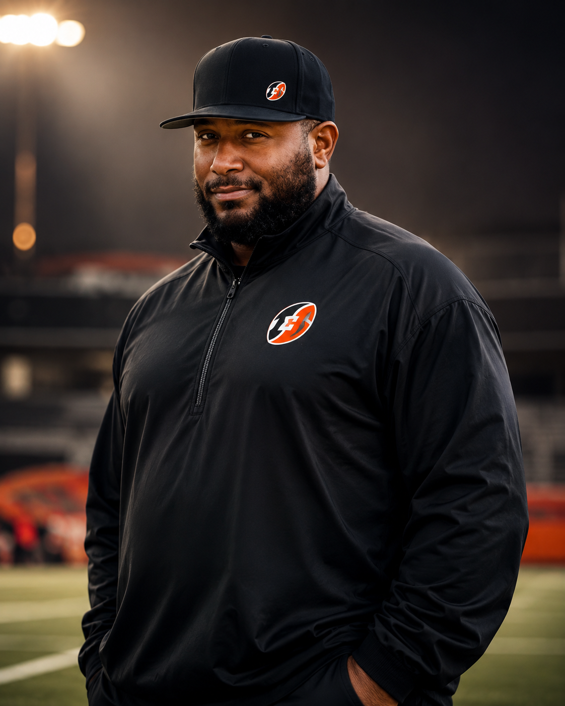 Coach Block on the field